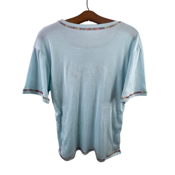 Chicago Short Sleeve T-Shirt Size Large Light Blue Crewneck Pullover Rainbow NEW - Picture 2 of 5